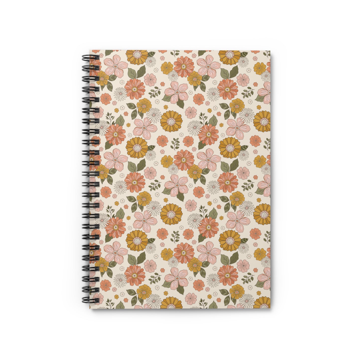 Boho Style Floral Pattern Spiral Notebook/Journal