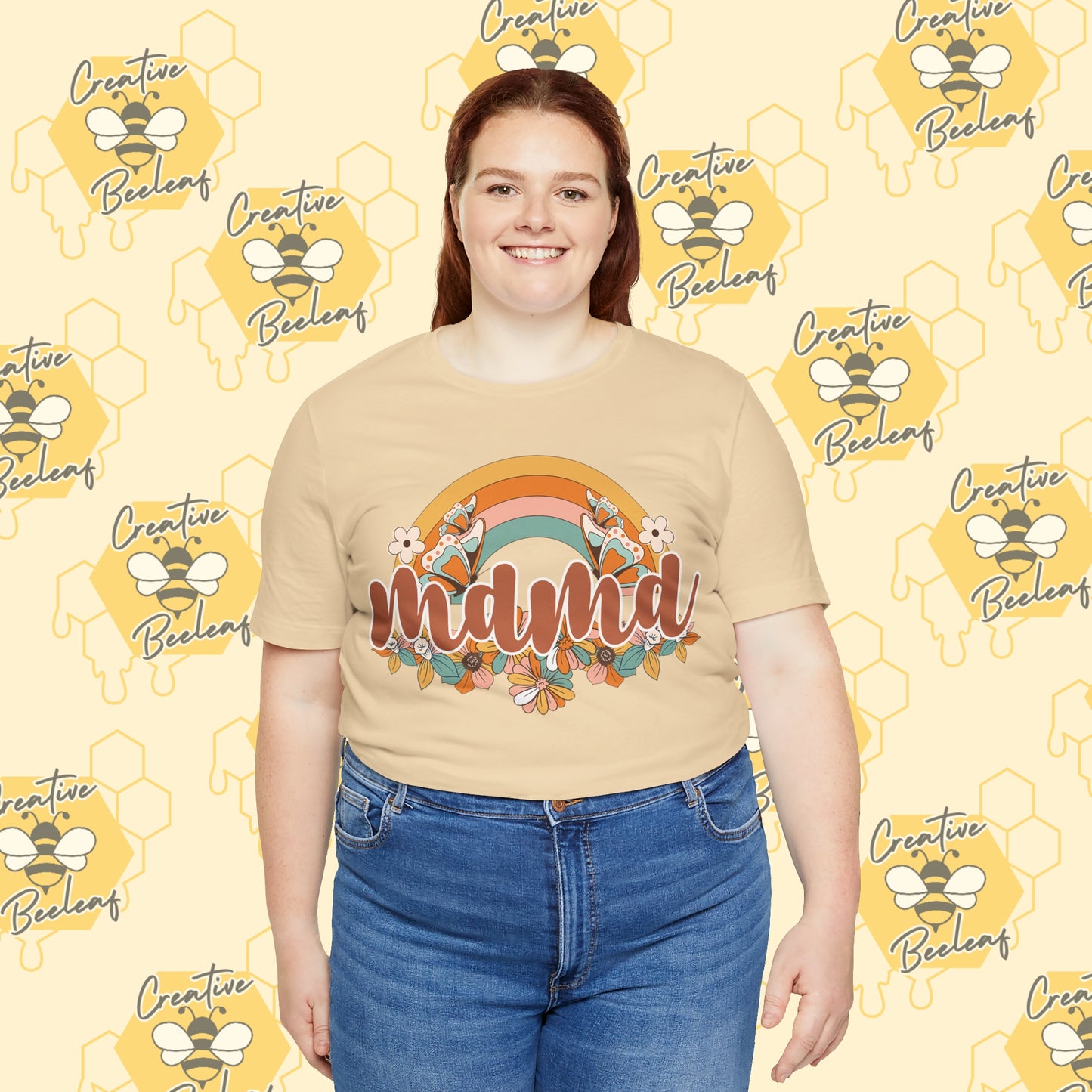 Rainbow and Floral Mama Mom Tee