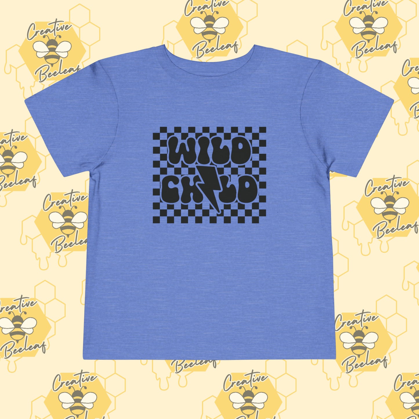 Checkered Wild Child Toddler Short Sleeve Tee