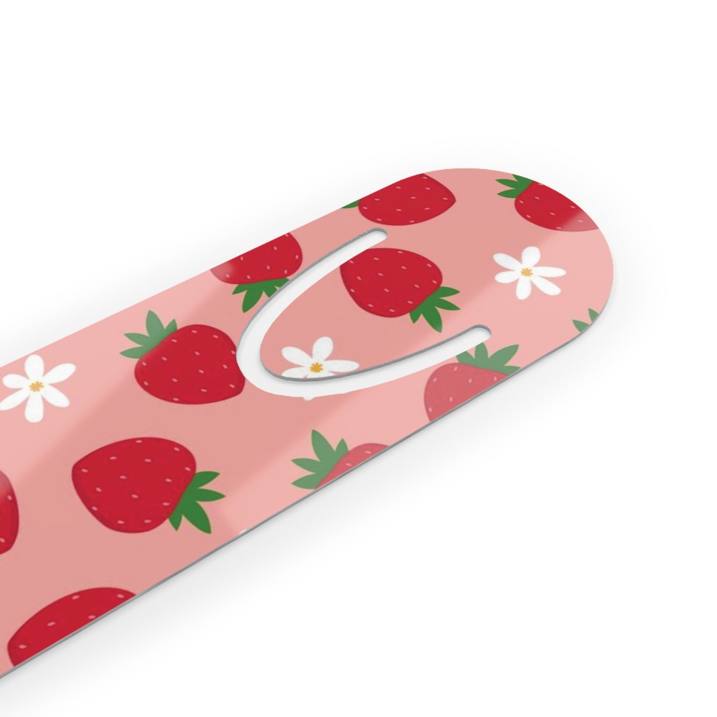 Pink Strawberry Clip-On Bookmark