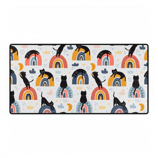 Rainbows and Black Cats Computer Desk Mat