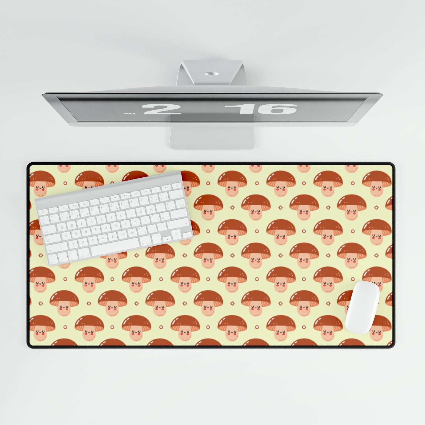 Brown Mushroom Heads Computer Desk Mat