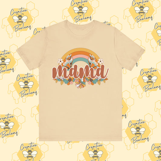 Rainbow and Floral Mama Mom Tee