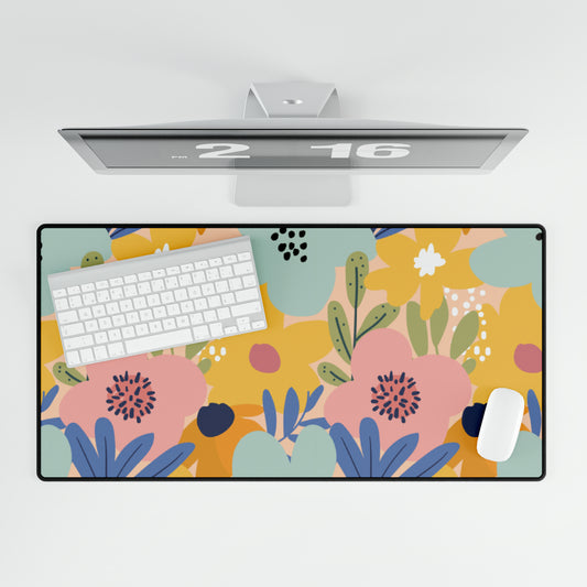 Modern Floral Print Computer Desk Mat