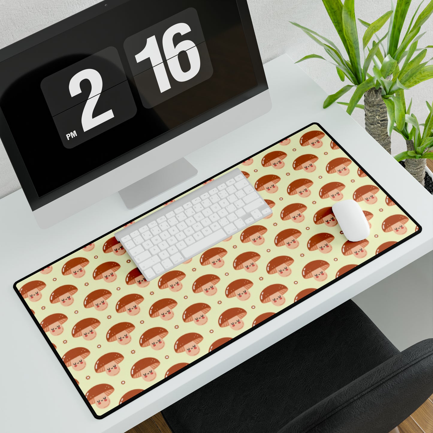 Brown Mushroom Heads Computer Desk Mat