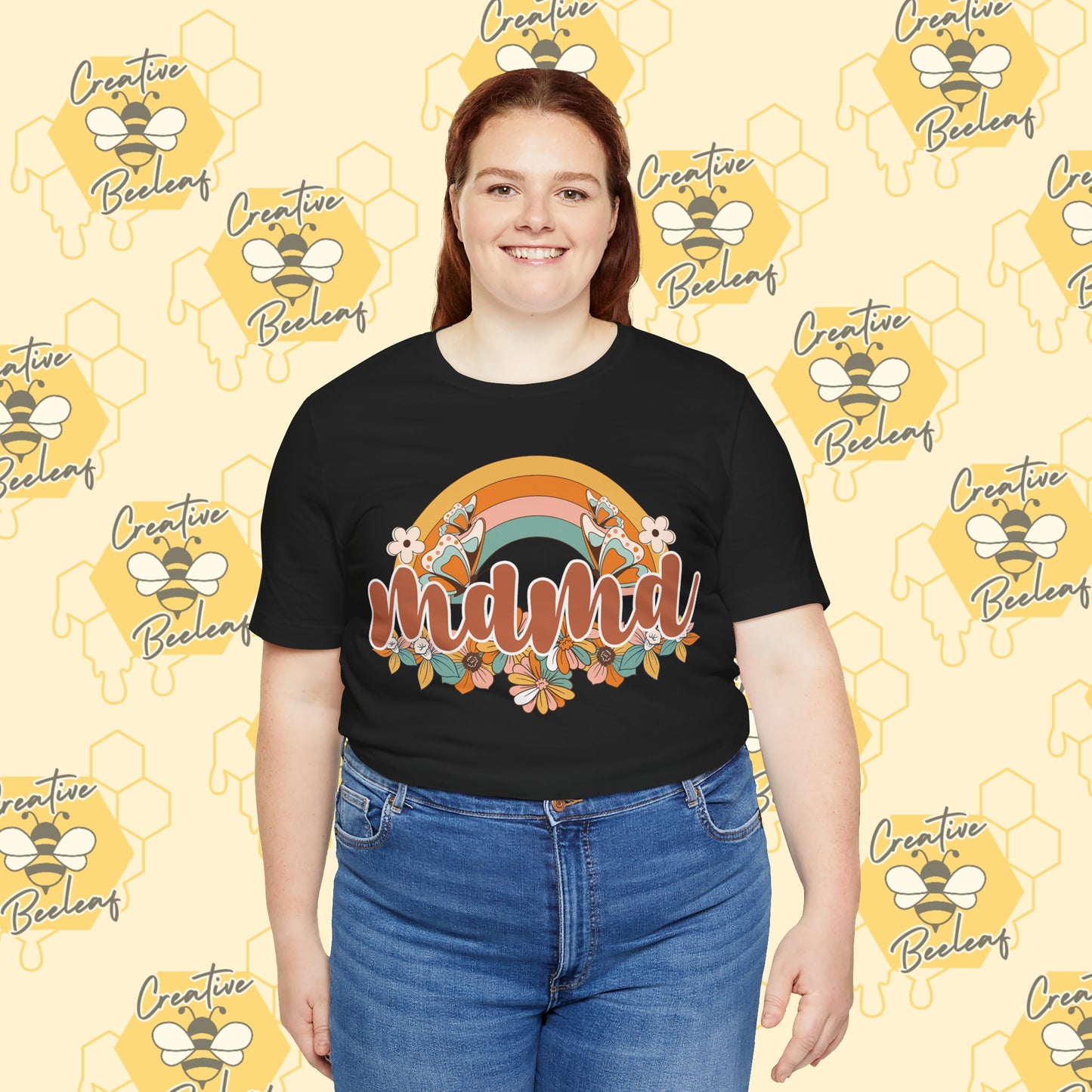 Rainbow and Floral Mama Mom Tee