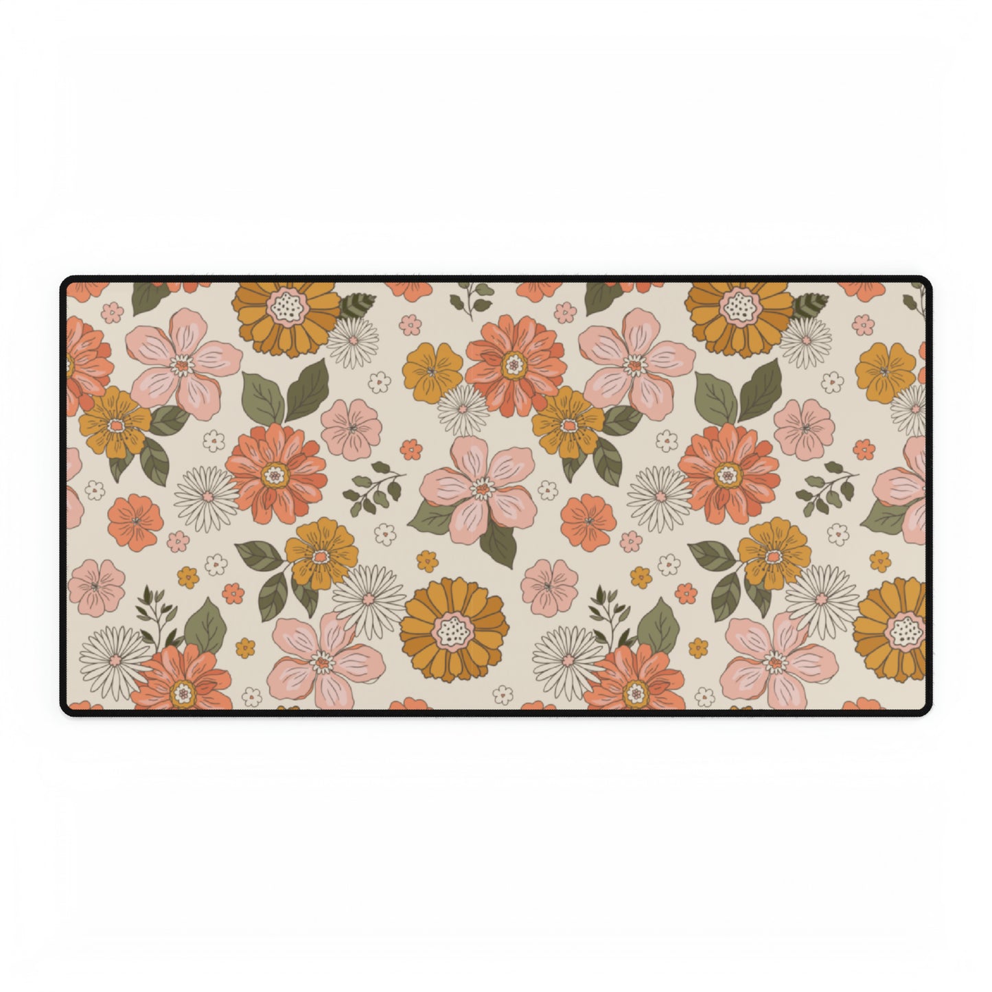 Boho Style Floral Pattern Computer Desk Mat