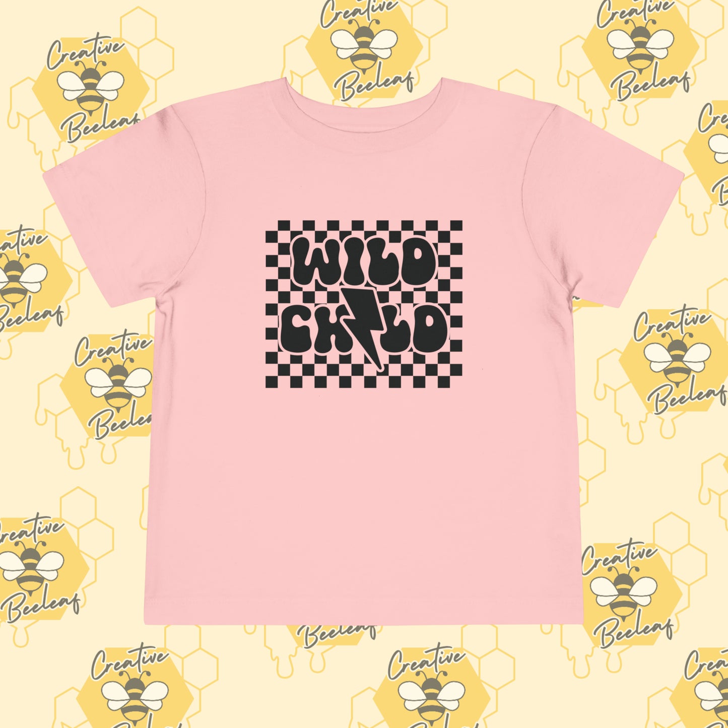 Checkered Wild Child Toddler Short Sleeve Tee