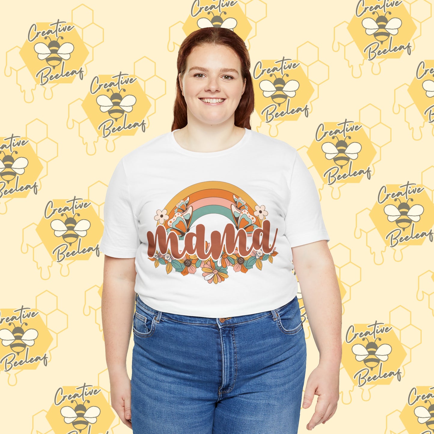 Rainbow and Floral Mama Mom Tee