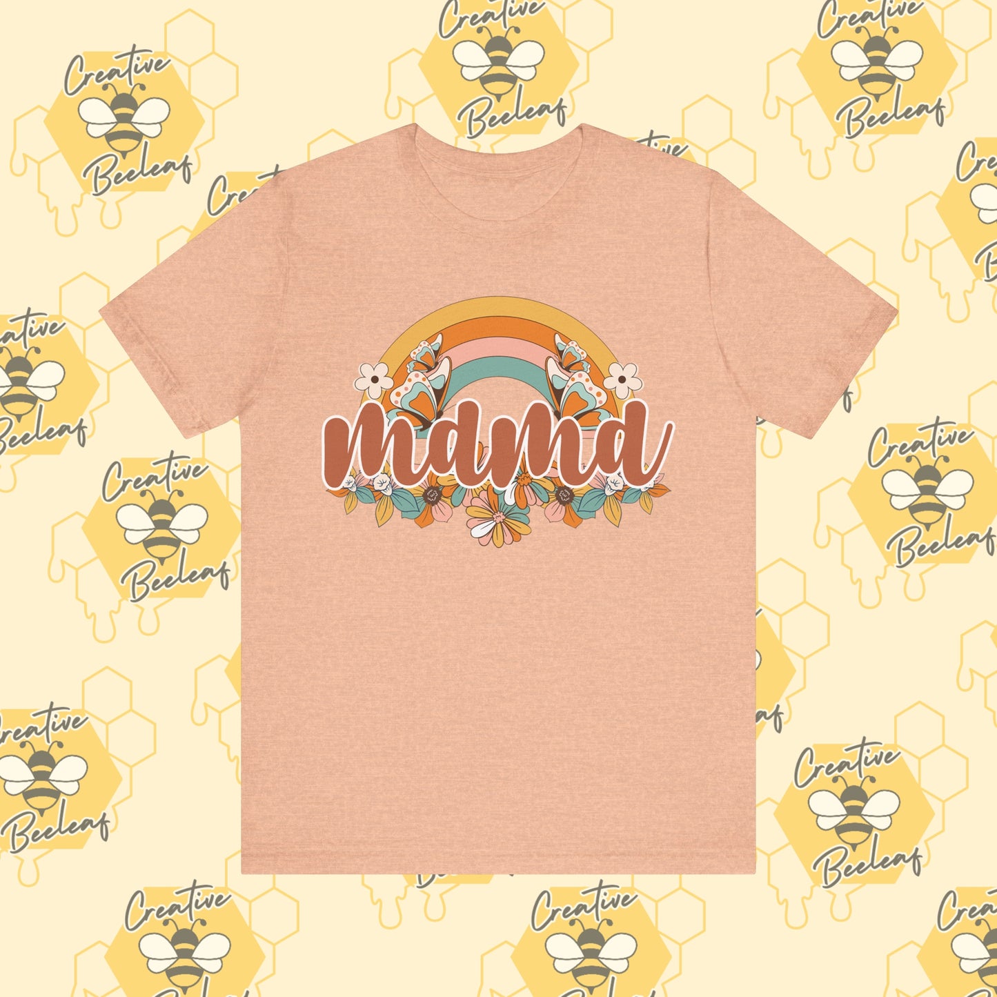 Rainbow and Floral Mama Mom Tee