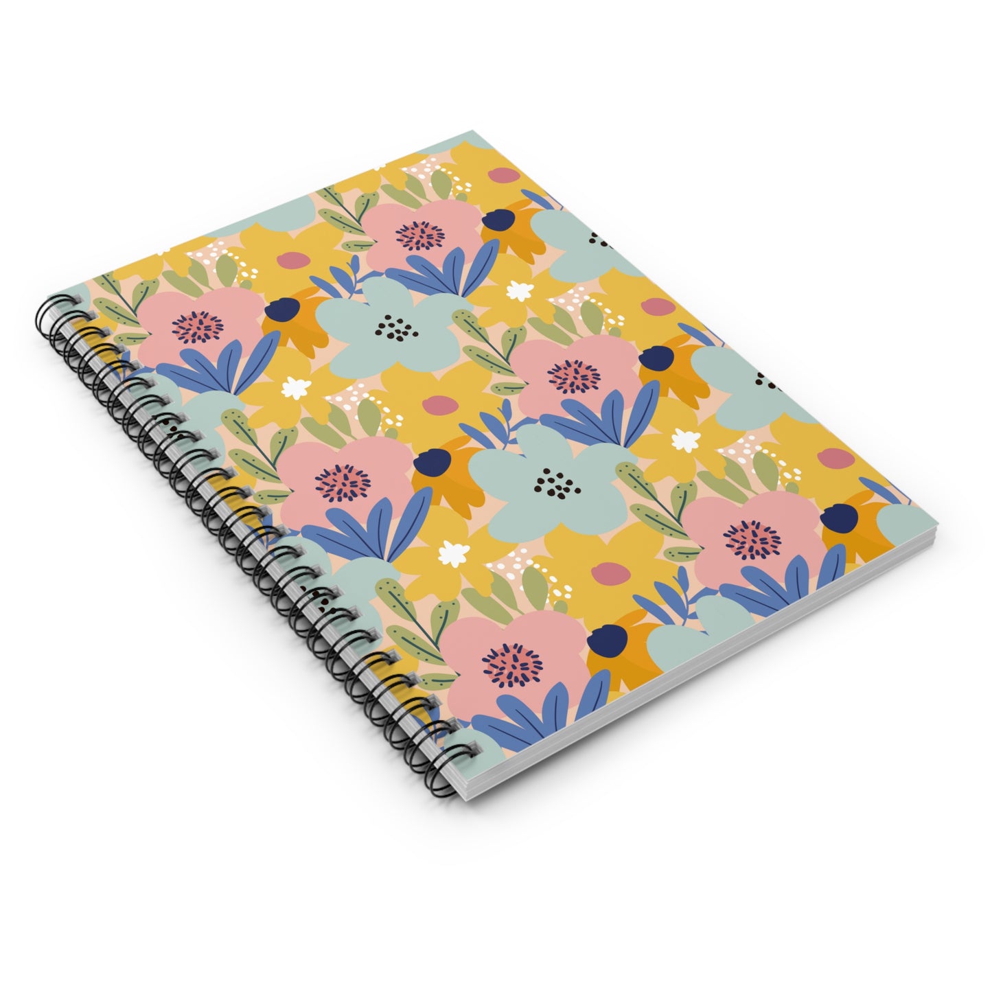 Modern Floral Print Spiral Notebook/Journal